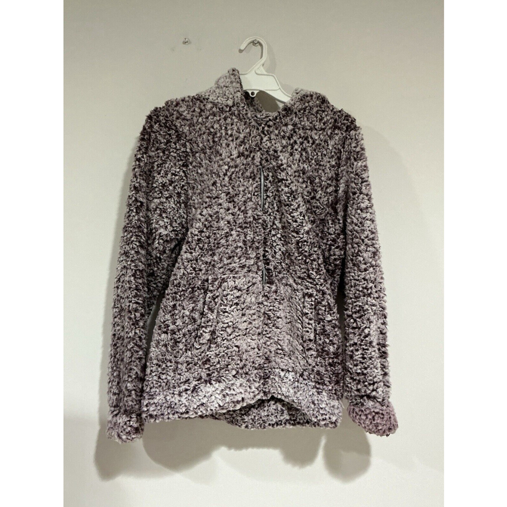 Woman’s Special One Premium Collection Medium Hooded Purple Sherpa Jacket